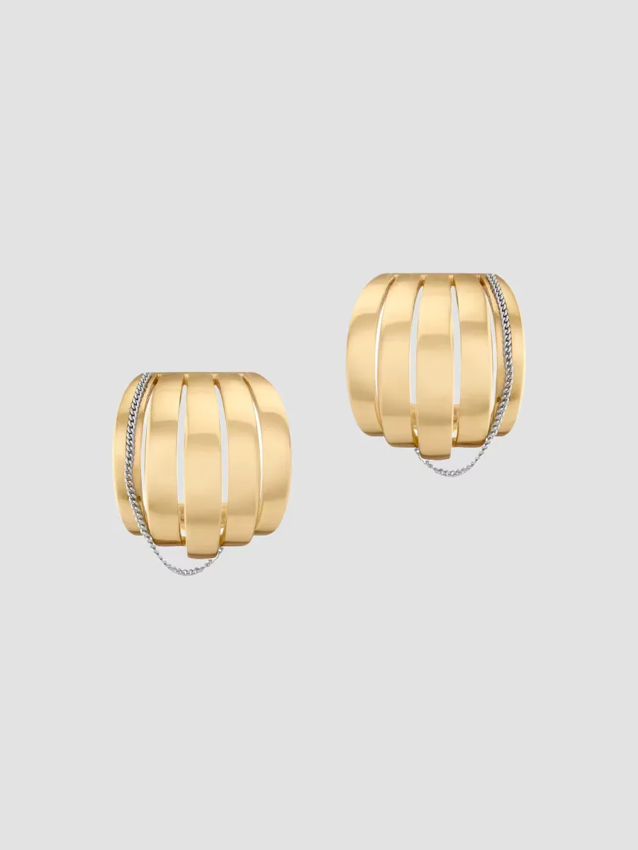 Allegra 12K-Gold-Plated & Silvertone Hoop Earrings by Demarson