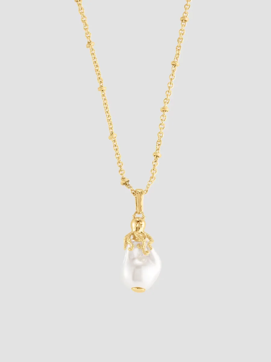 Milos 18K-Gold-Plated & Pearl Octopus Charm by Anabel Aram