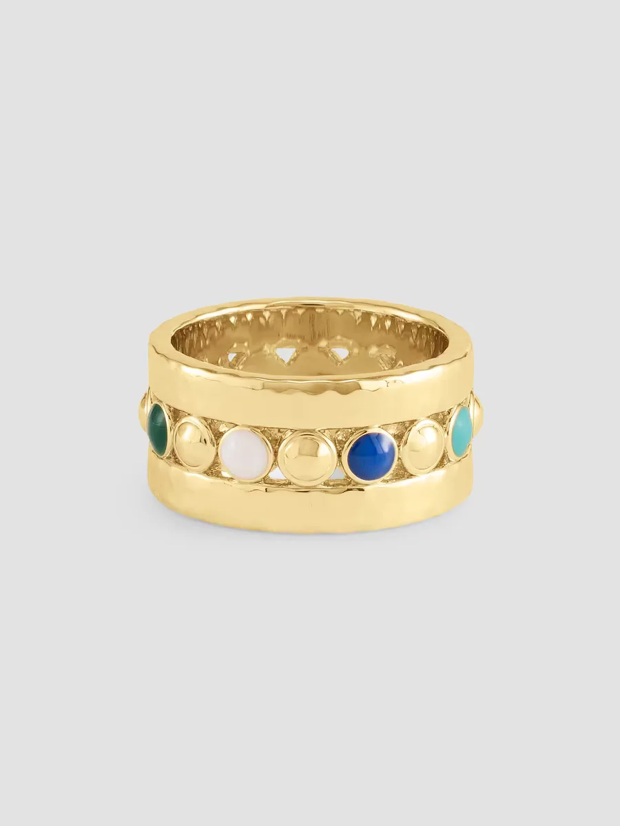 Milos 18K-Gold-Plated & Enamel Ring by Anabel Aram