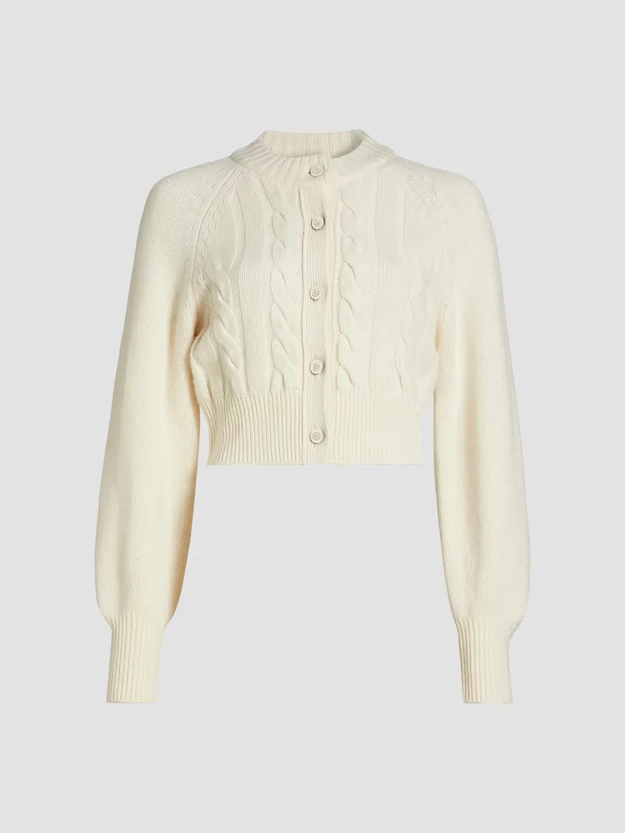 Rita Wool-Cashmere Crop Cardigan by Toccin