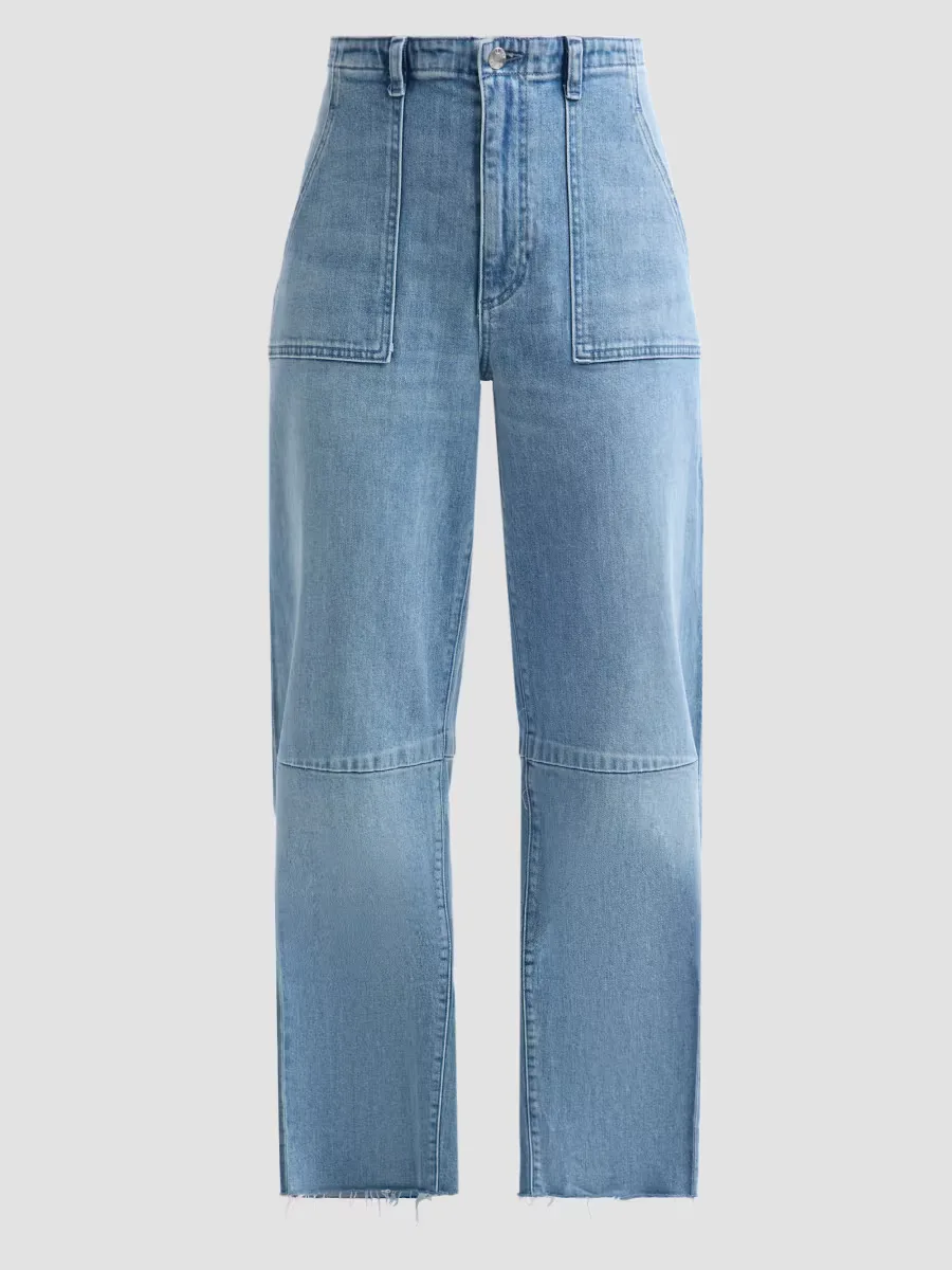 Utility Barrel-Leg Jeans by Le Jean