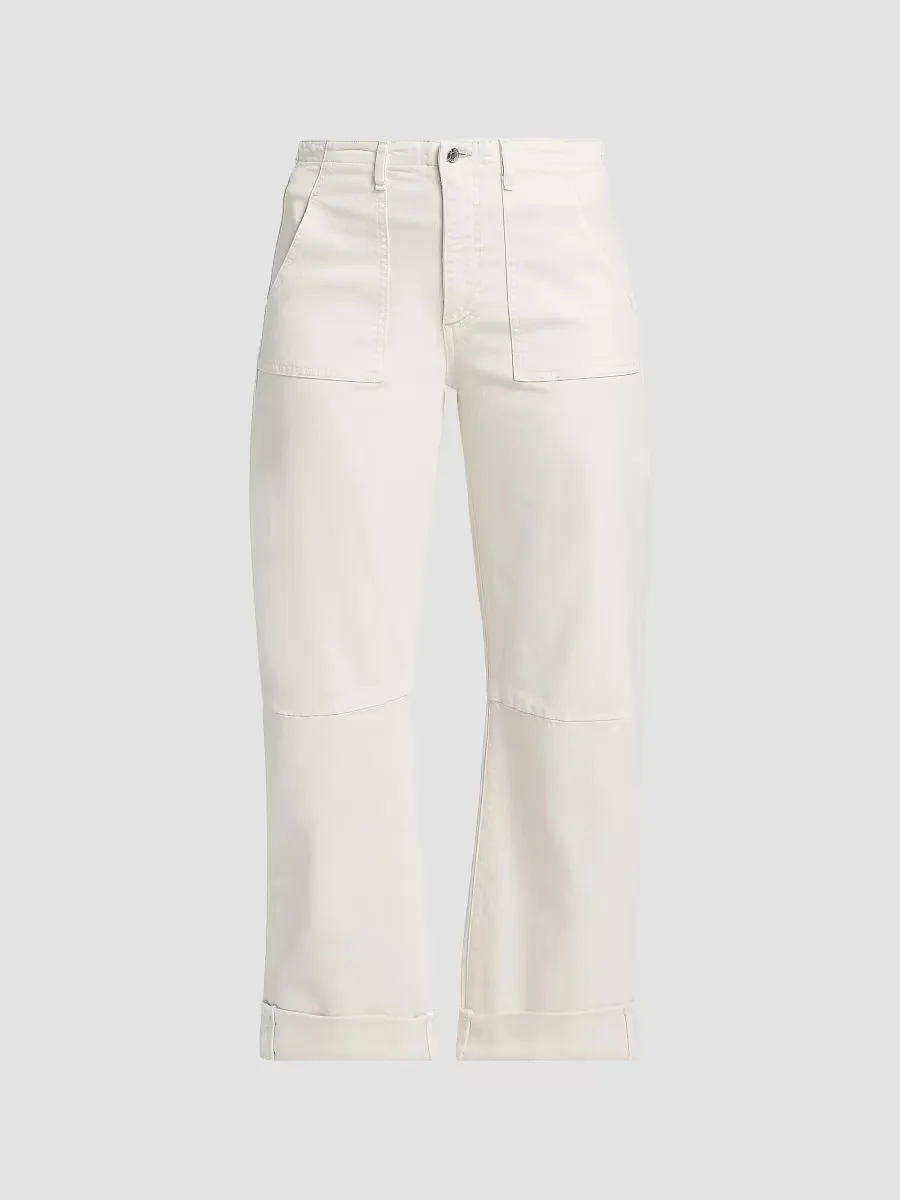 Utility Folded-Cuff Barrel-Leg Jeans by Le Jean