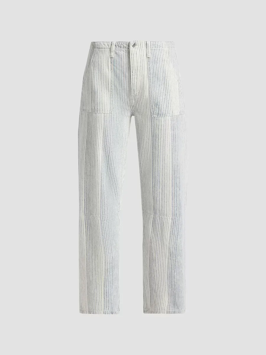 Utility Mid-Rise Soft Barrel Crop Jeans by Le Jean