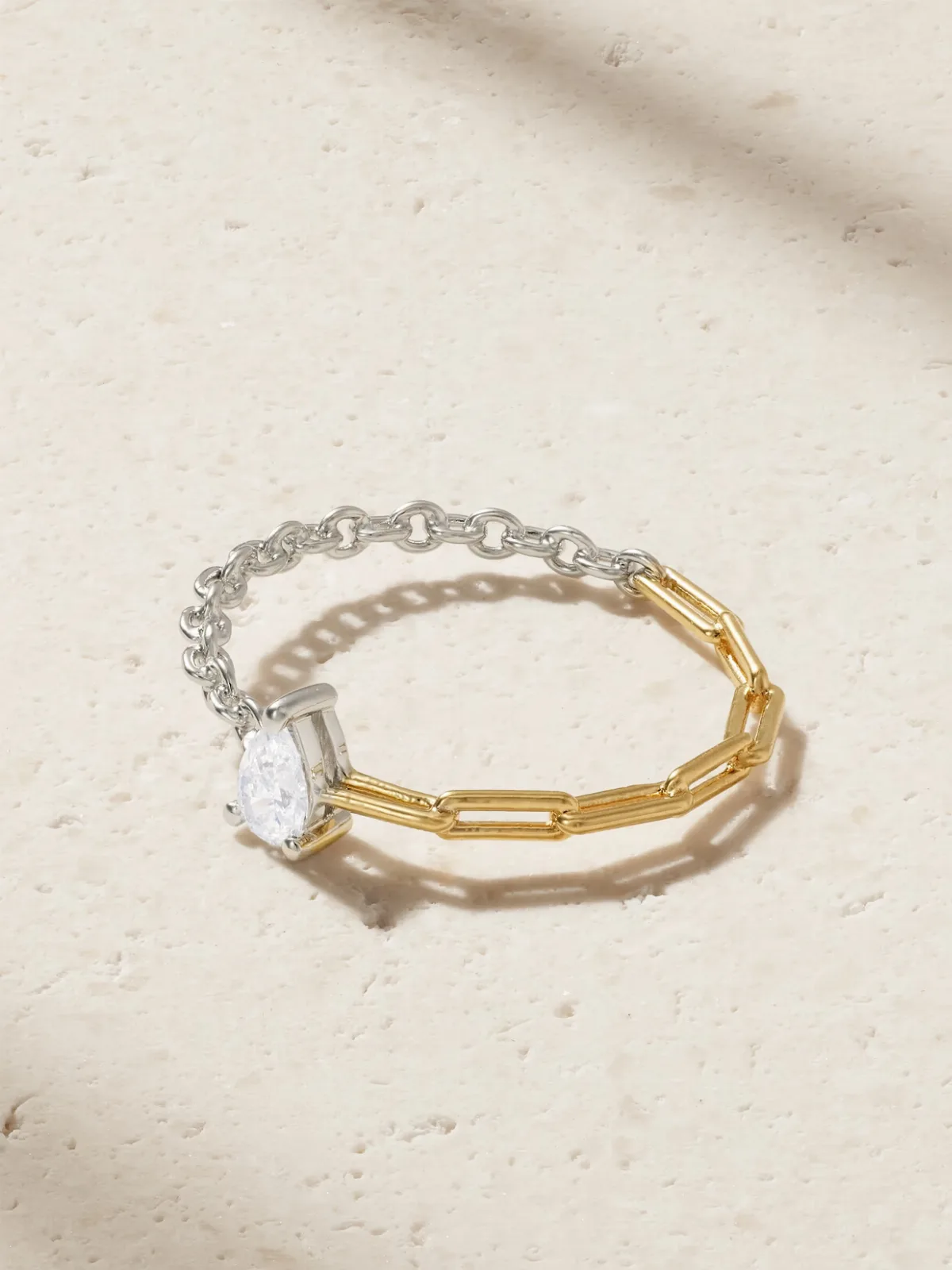 - Alliance 18-karat White And Yellow Gold Diamond Ring -