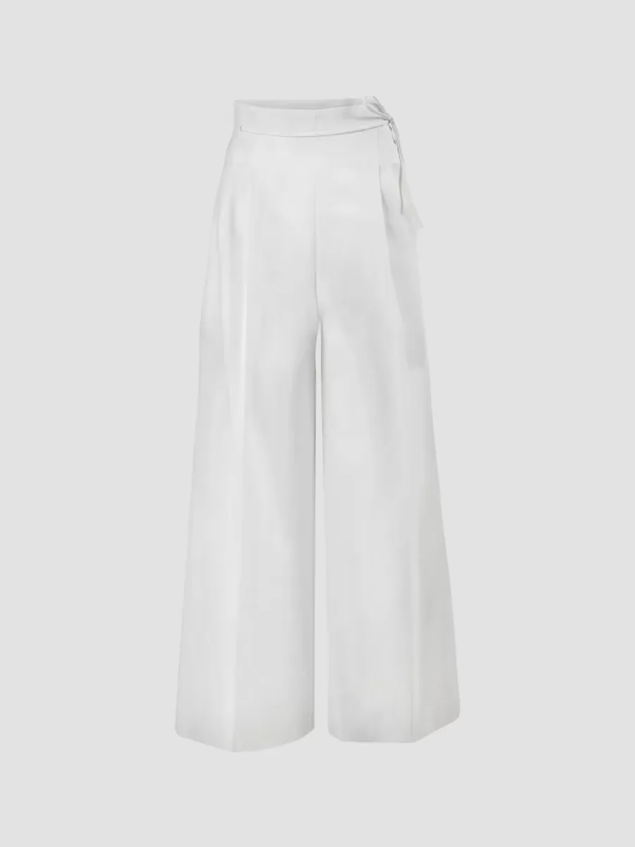 Stretch Cotton High-Rise Wide-Leg Crop Pants by Carolina Herrera