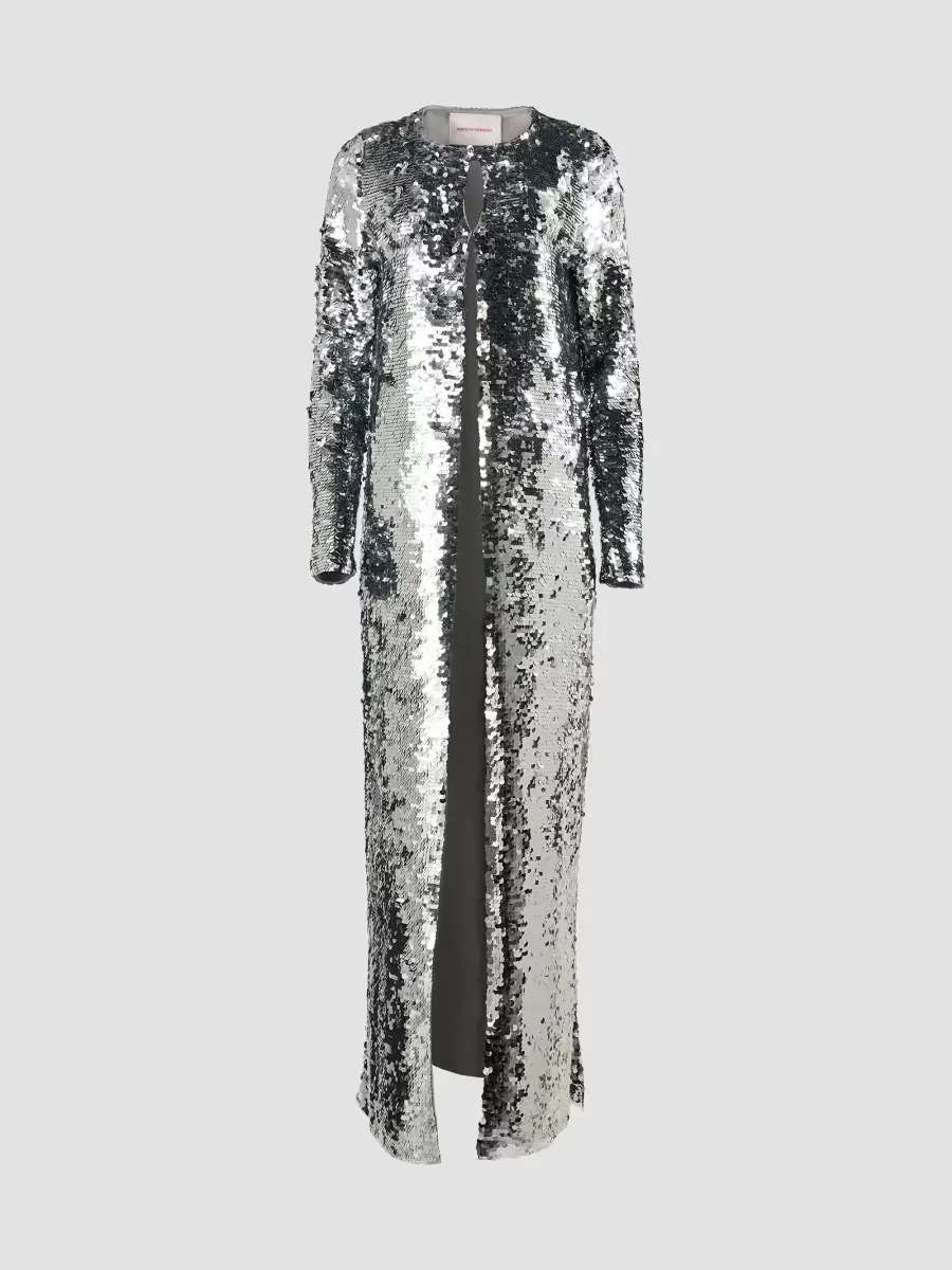 Sequined Open-Front Coat by Carolina Herrera