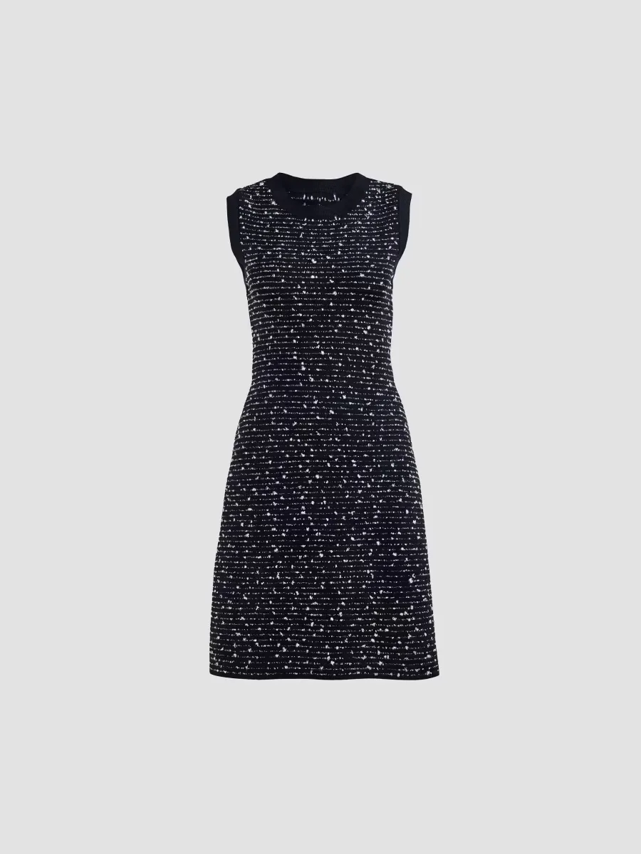 Textured-Knit Crewneck Mini Dress by Carolina Herrera