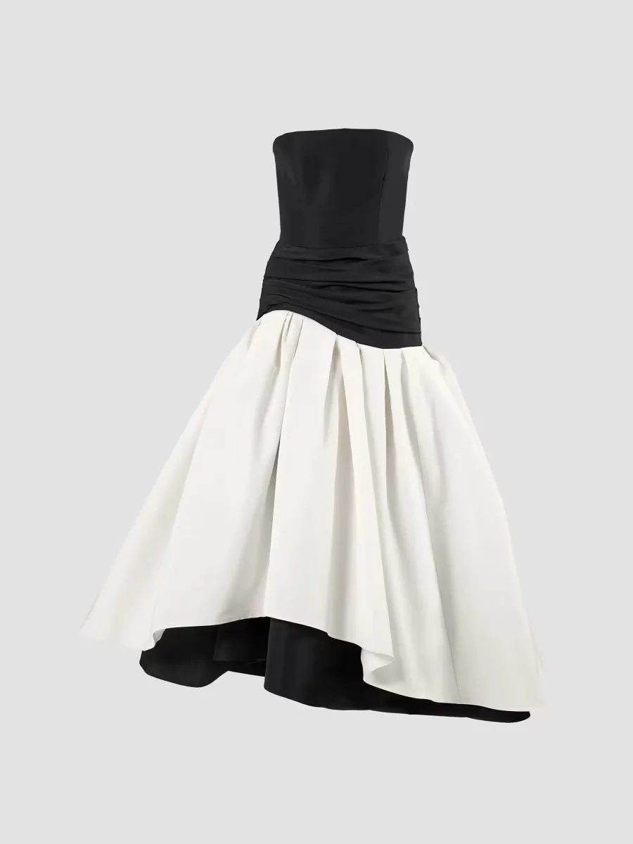 Colorblocked Silk Drop-Waist Gown by Carolina Herrera