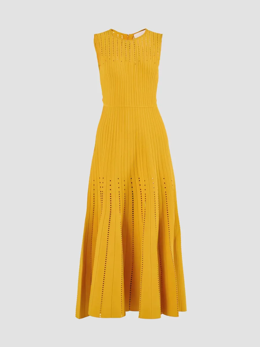 Crewneck A-Line Knit Maxi Dress by Carolina Herrera