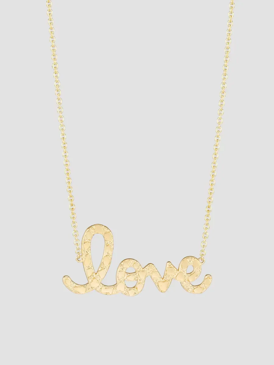 14K Yellow Gold Love Pendant Necklace by Sydney Evan