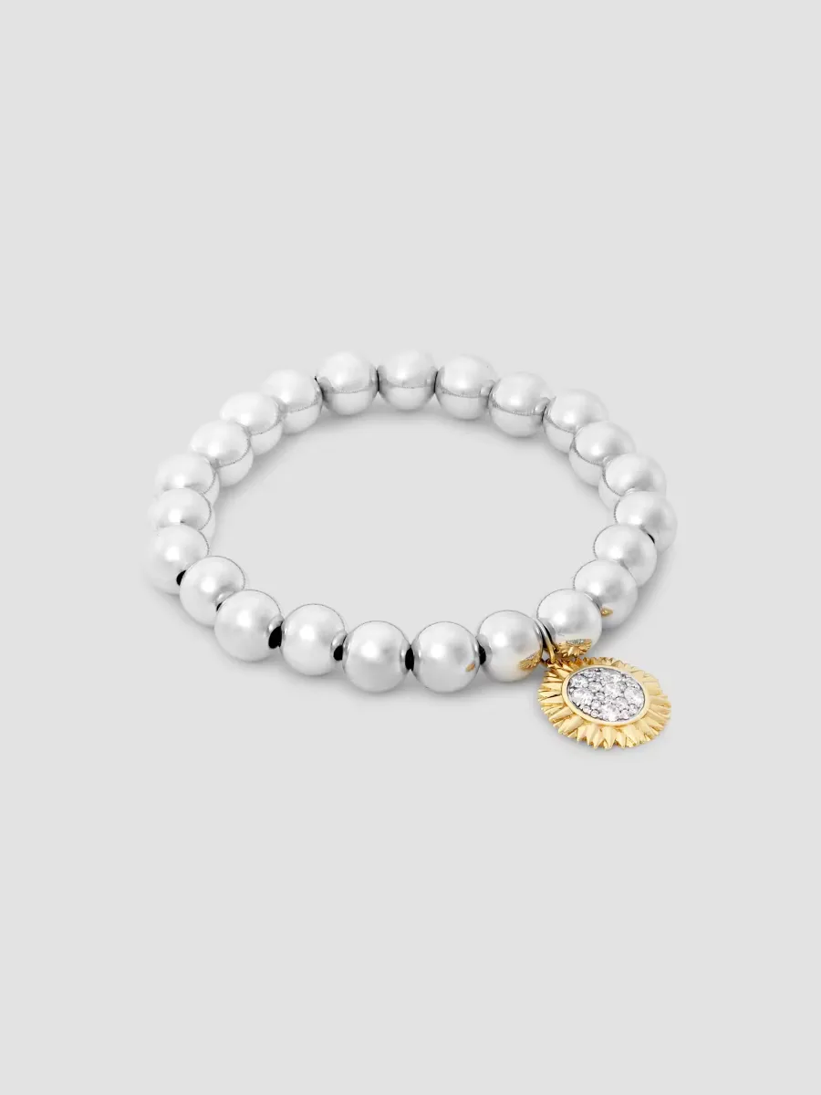 Two-Tone 14K Gold & Diamond Sunflower-Charm Bracelet by Sydney Evan