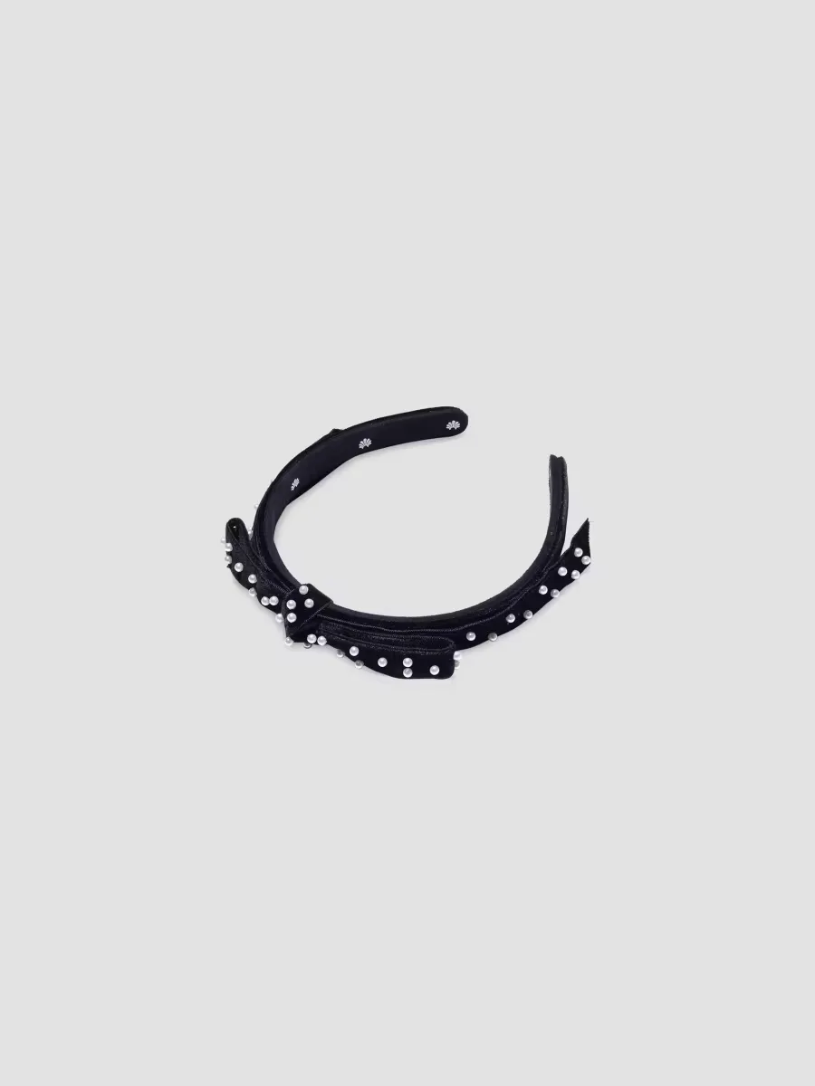 Pearl Bardot Ribbon Slim Headband by Lele Sadoughi