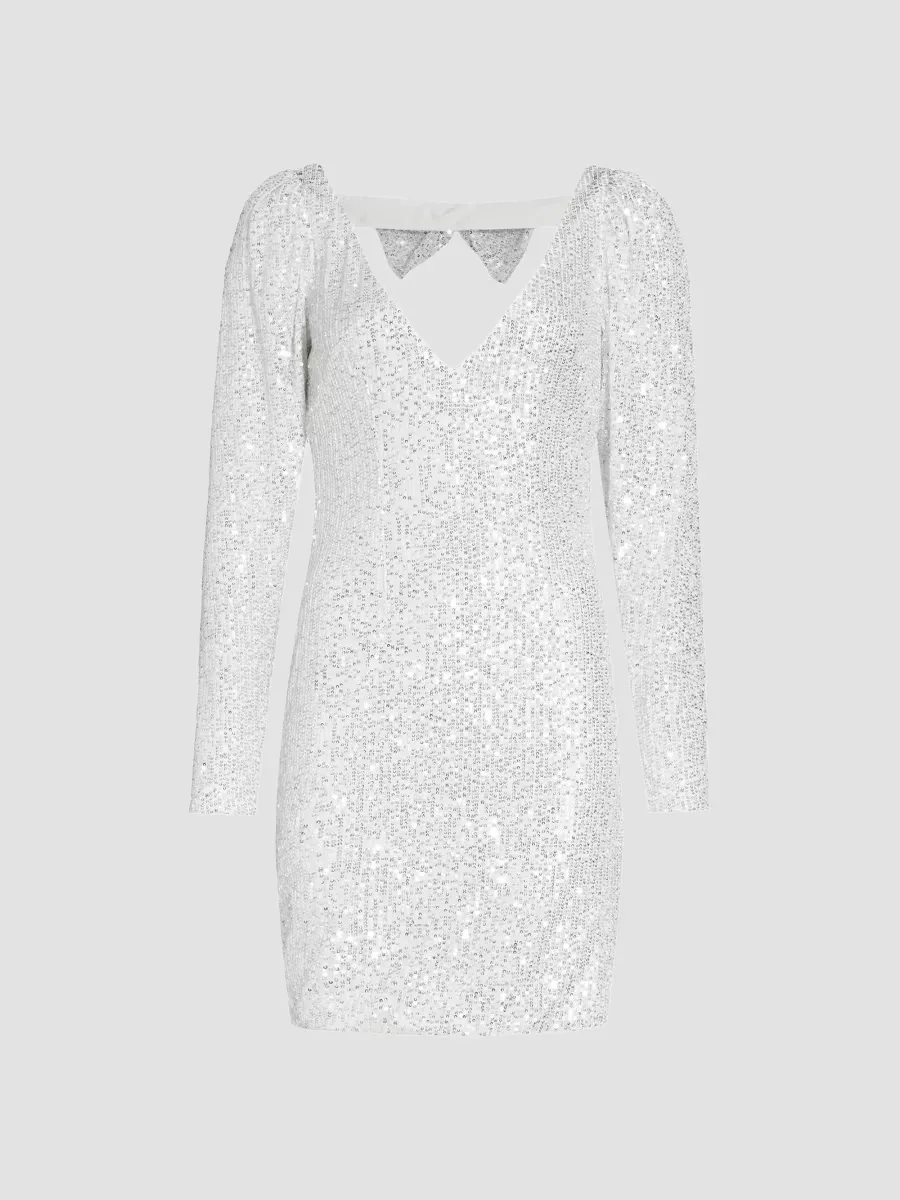 Sequin Jersey Bow Minidress by Caroline Constas