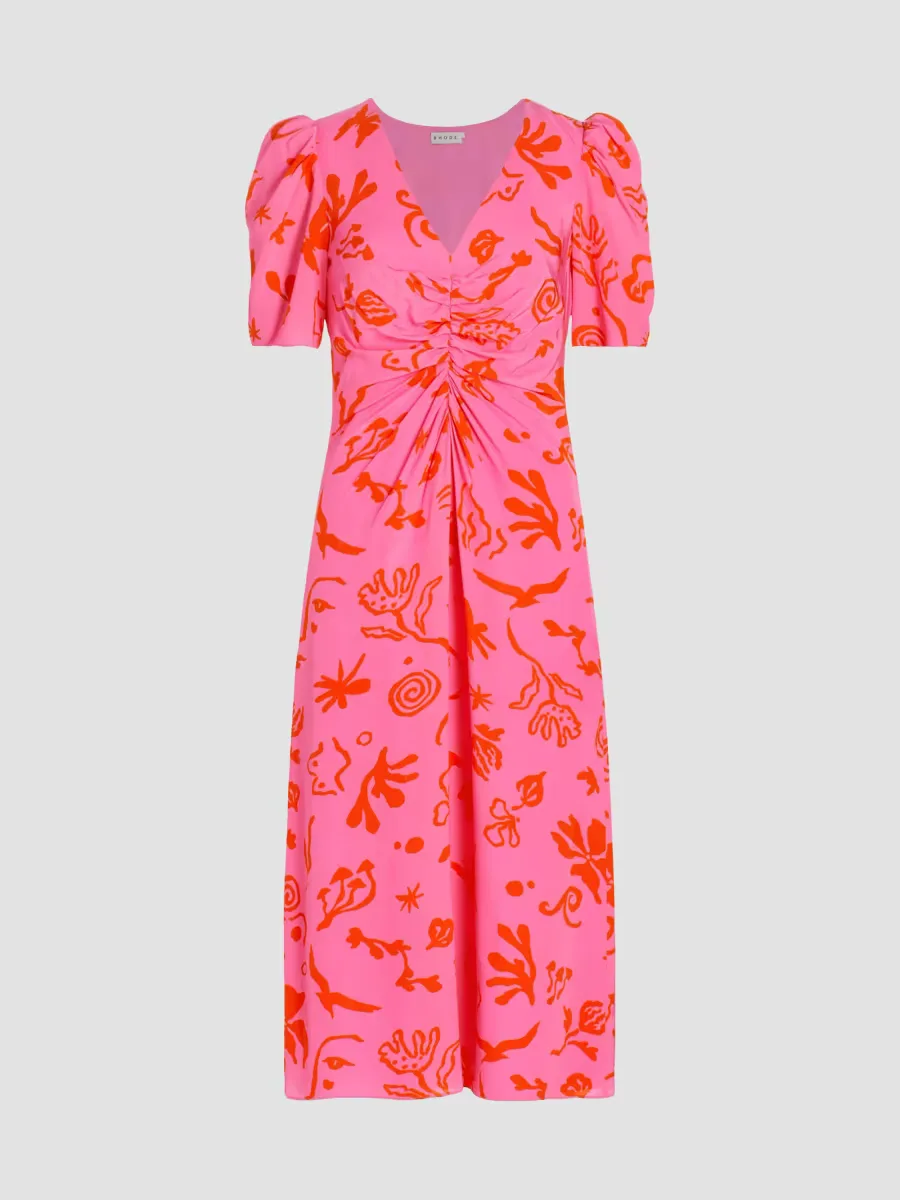 Maci Printed Midi-Dress by Rhode