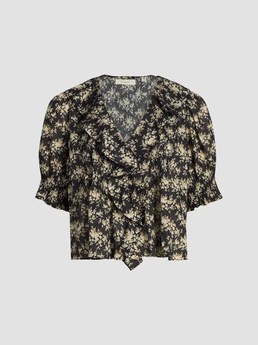 Henri Floral Ruffle Top by DEN