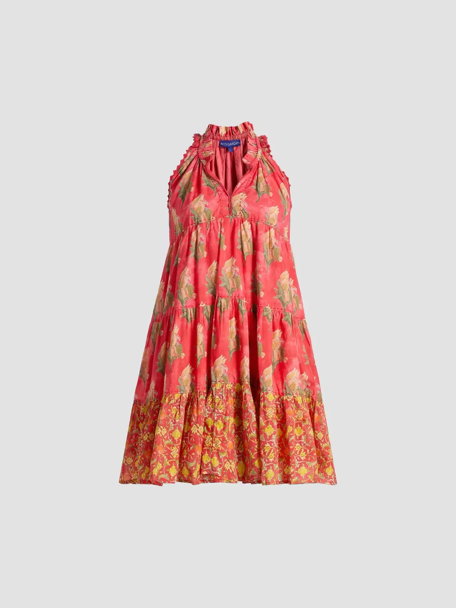 Sofie Tiered Floral Cotton Minidress by Ros Garden