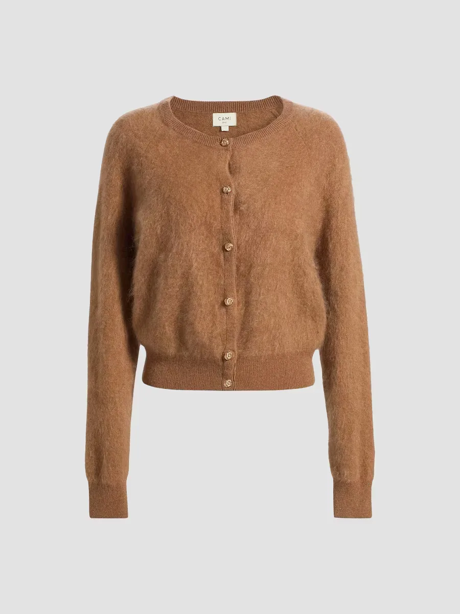 Dorian Cashmere Crewneck Cardigan by Cami NYC