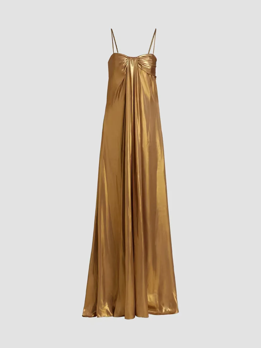 Liza Metallic Cascade Gown by Toccin