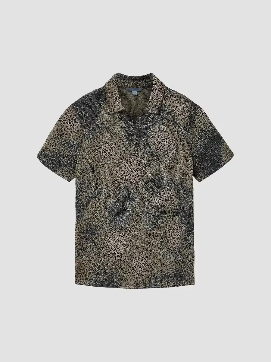 Perkins Animal-Print Jacquard Polo Shirt by John Varvatos