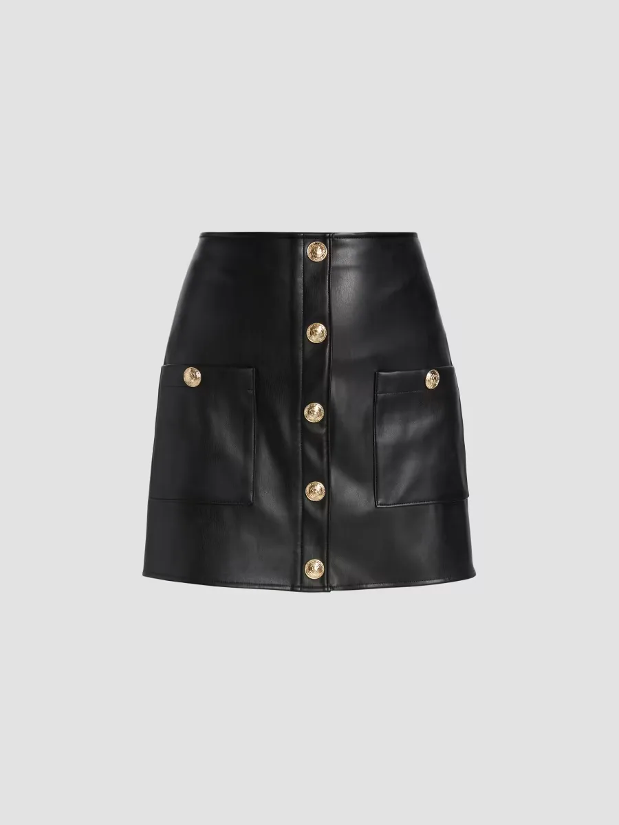 Truman Faux Leather Miniskirt by L'AGENCE