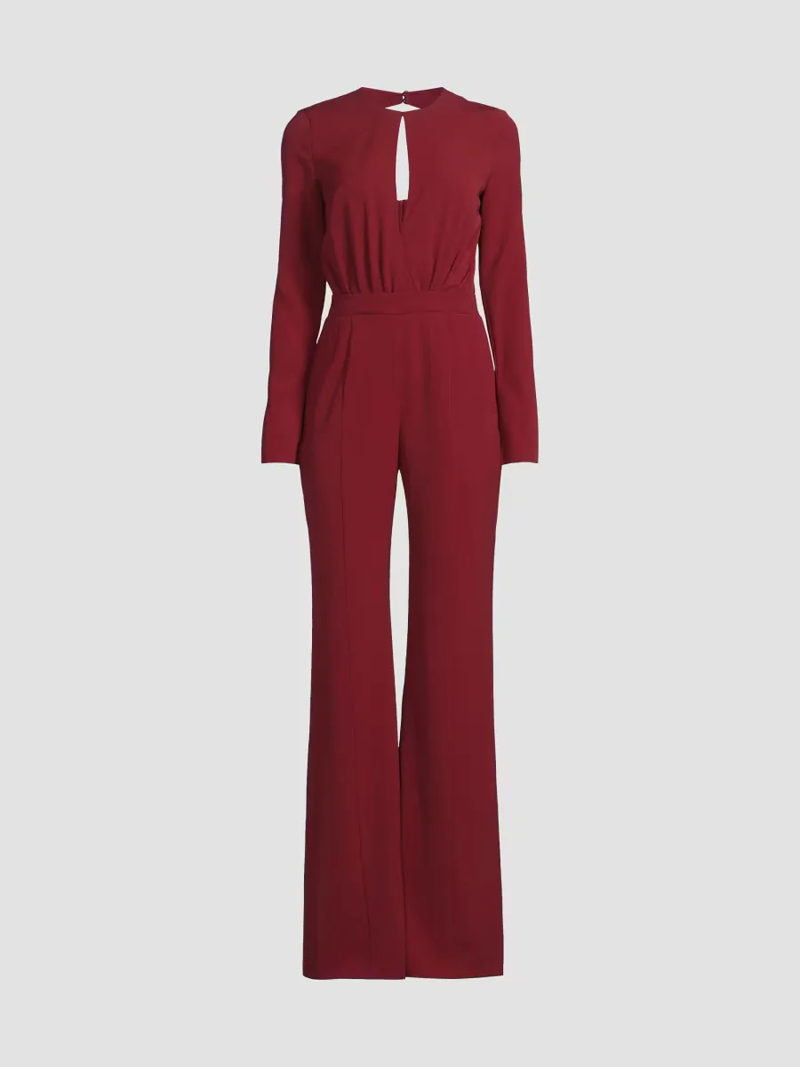 Dasha Crepe Straight-Leg Jumpsuit by Black Halo
