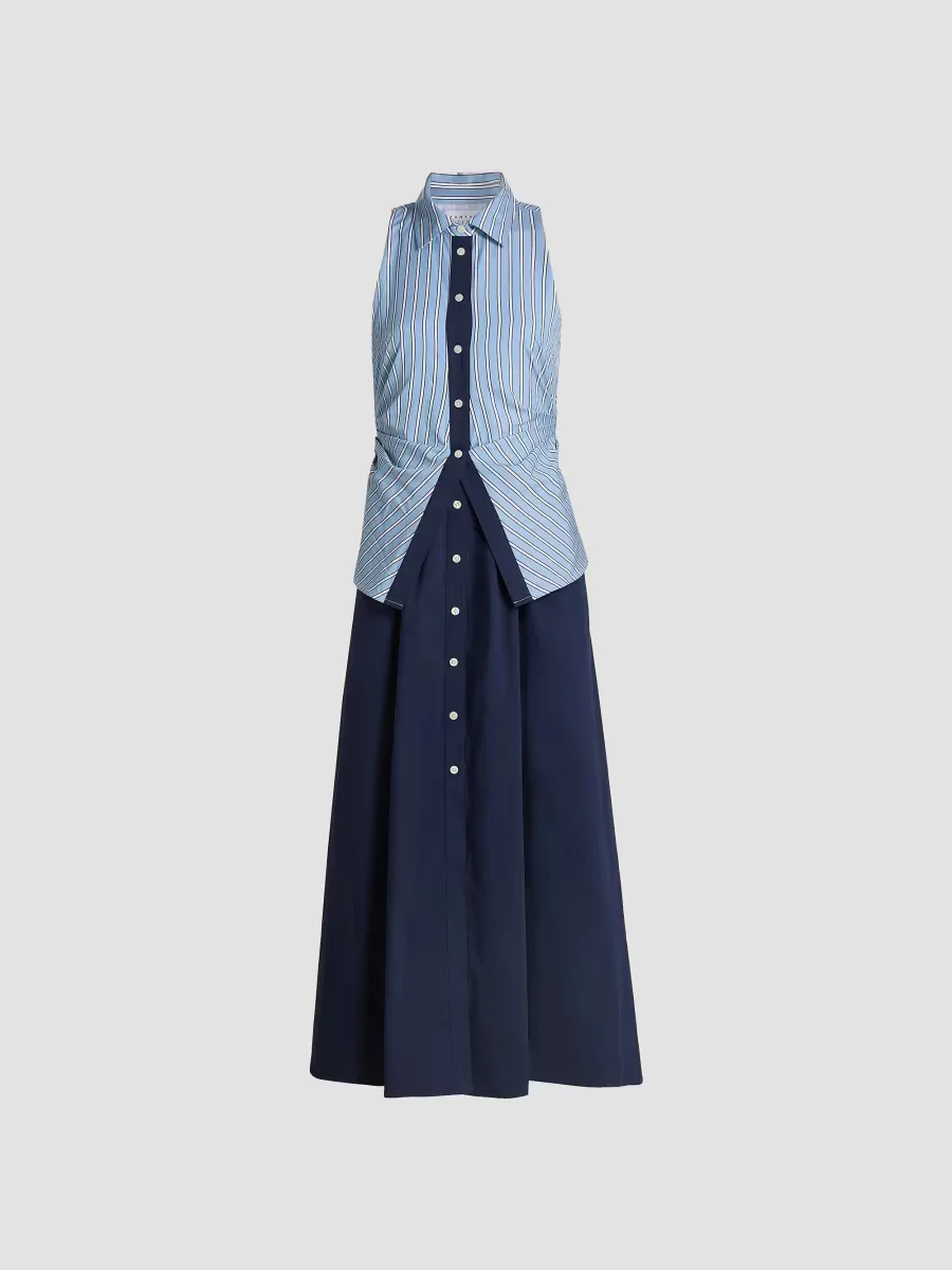 Hannah Striped Cotton Midi-Dress by Tanya Taylor
