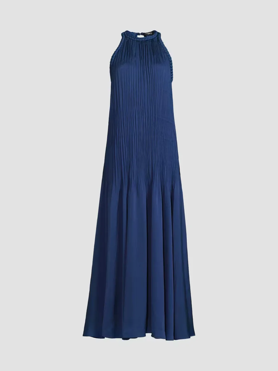 Eva Pleated Satin Maxi Dress by Ungaro