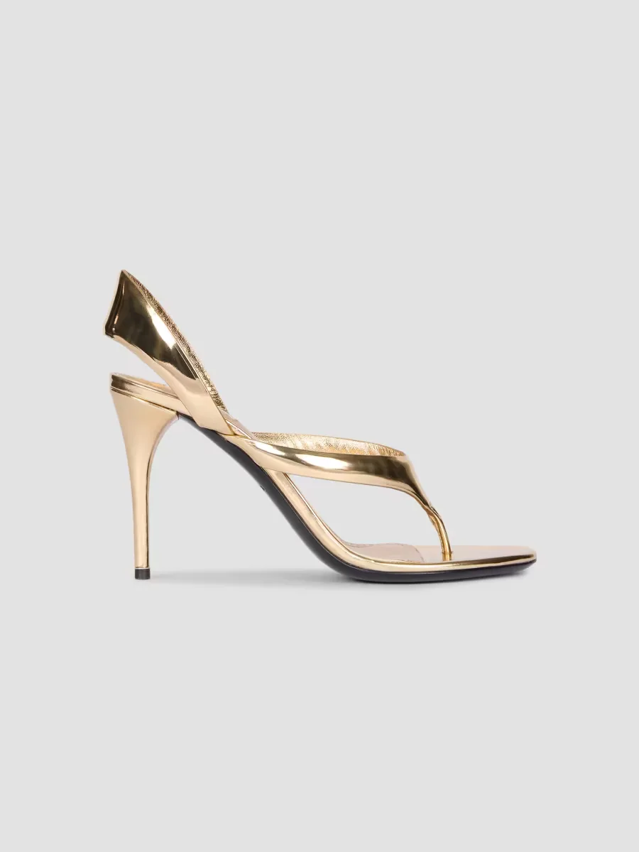 Tong 90MM Metallic Leather Sandals by ALAA