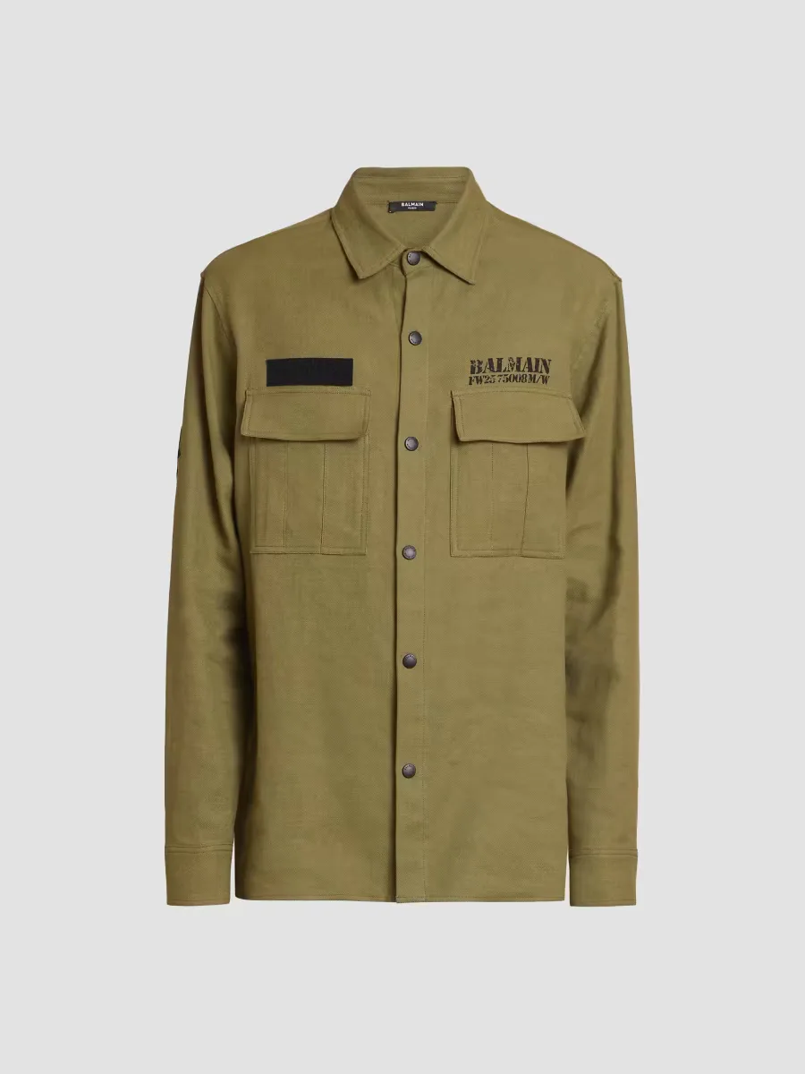 Logo Canvas Overshirt by Balmain
