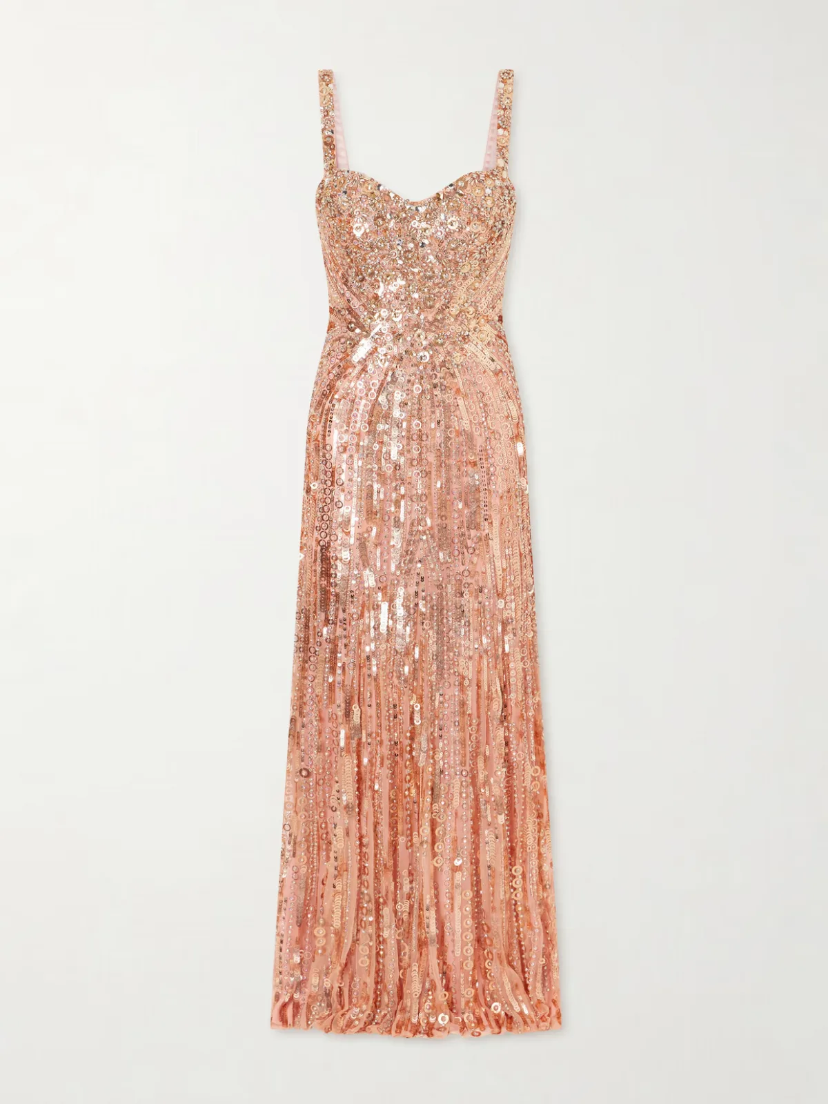 - Da Vinci Crystal-embellished Sequined Tulle Gown -