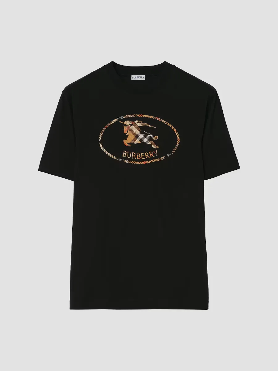 Seth Logo-Embroidered Cotton Slim-Fit T-Shirt by Burberry