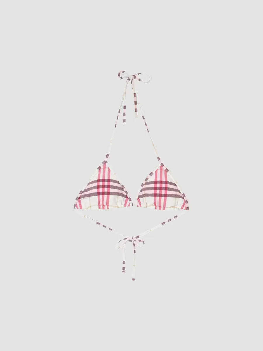Sadie Check Triangle Bikini Top by Burberry