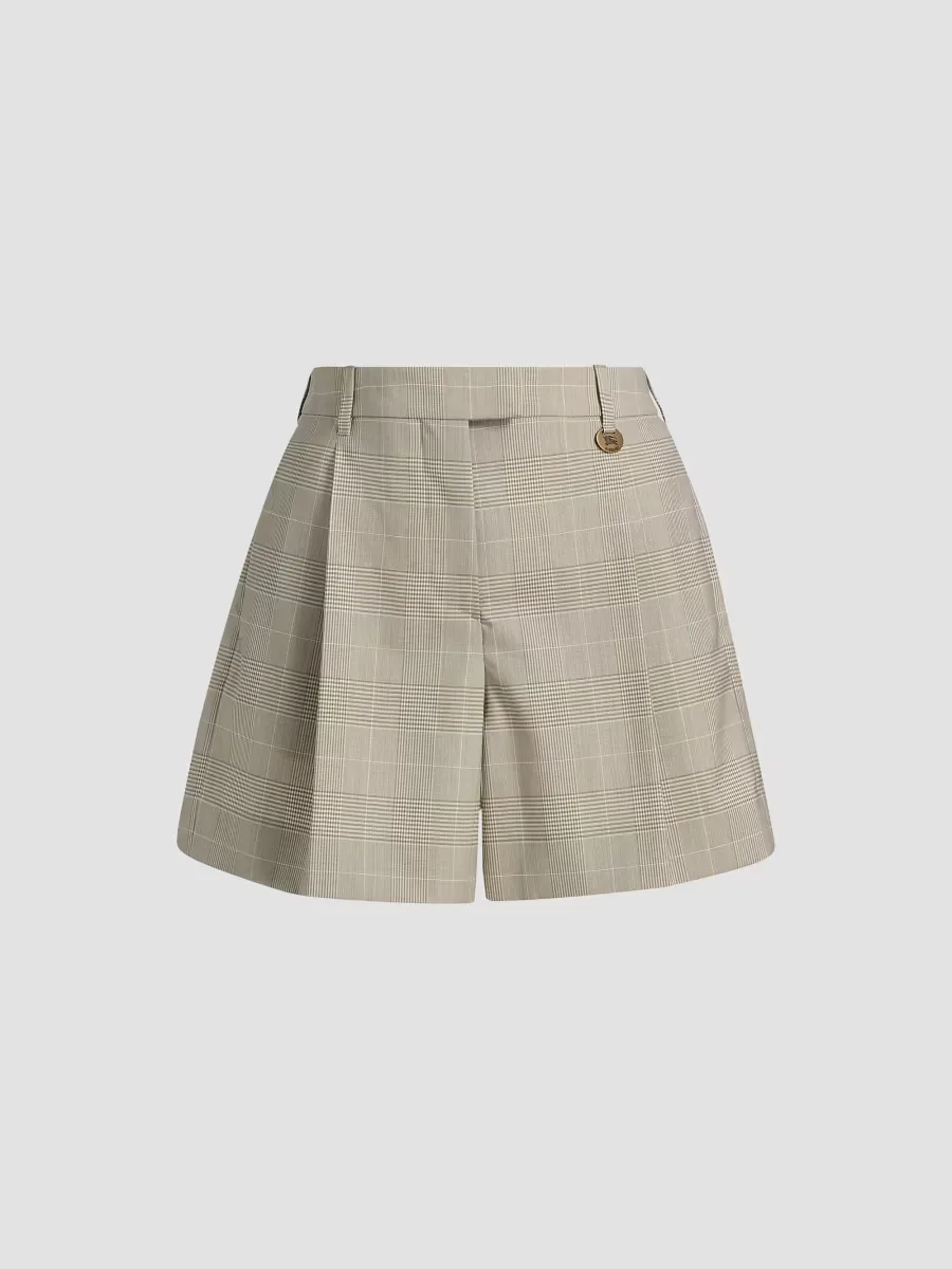 Raina Glen Check Wool Shorts by Burberry
