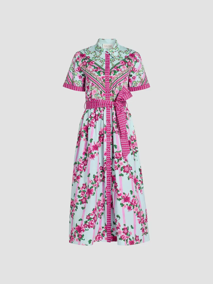 Vivienne Striped Cotton Midi-Shirtdress by Saloni