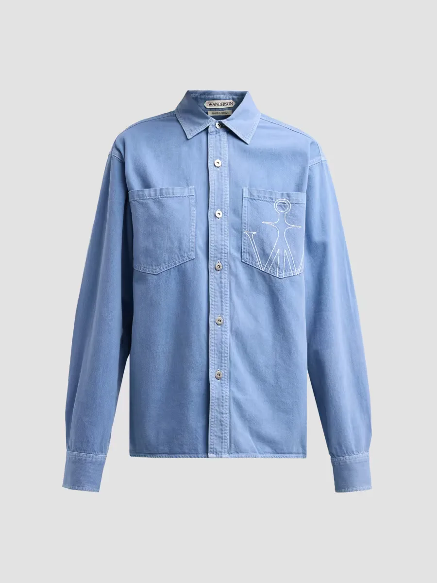 Stitched Logo Denim Oversized Shirt by JW Anderson