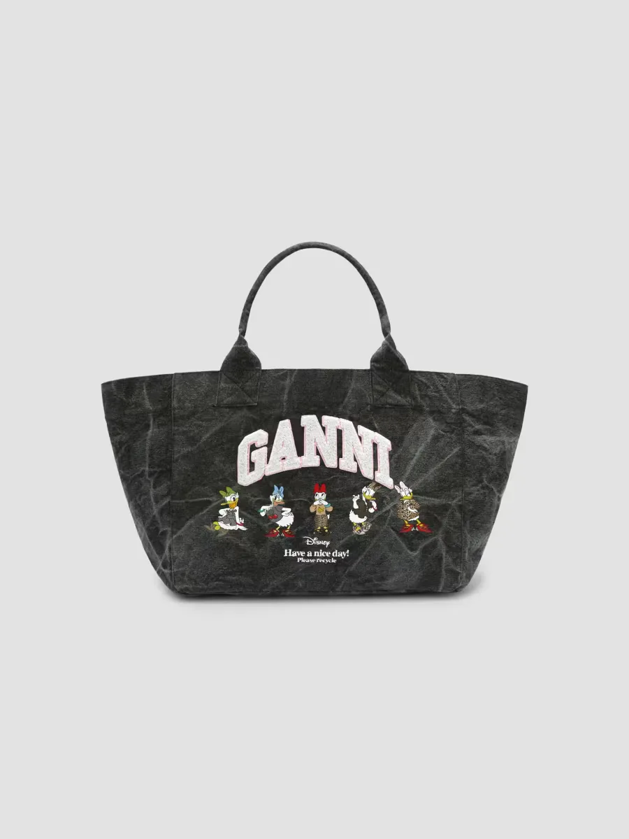 Ganni x Disney Medium Logo Denim Tote Bag by GANNI