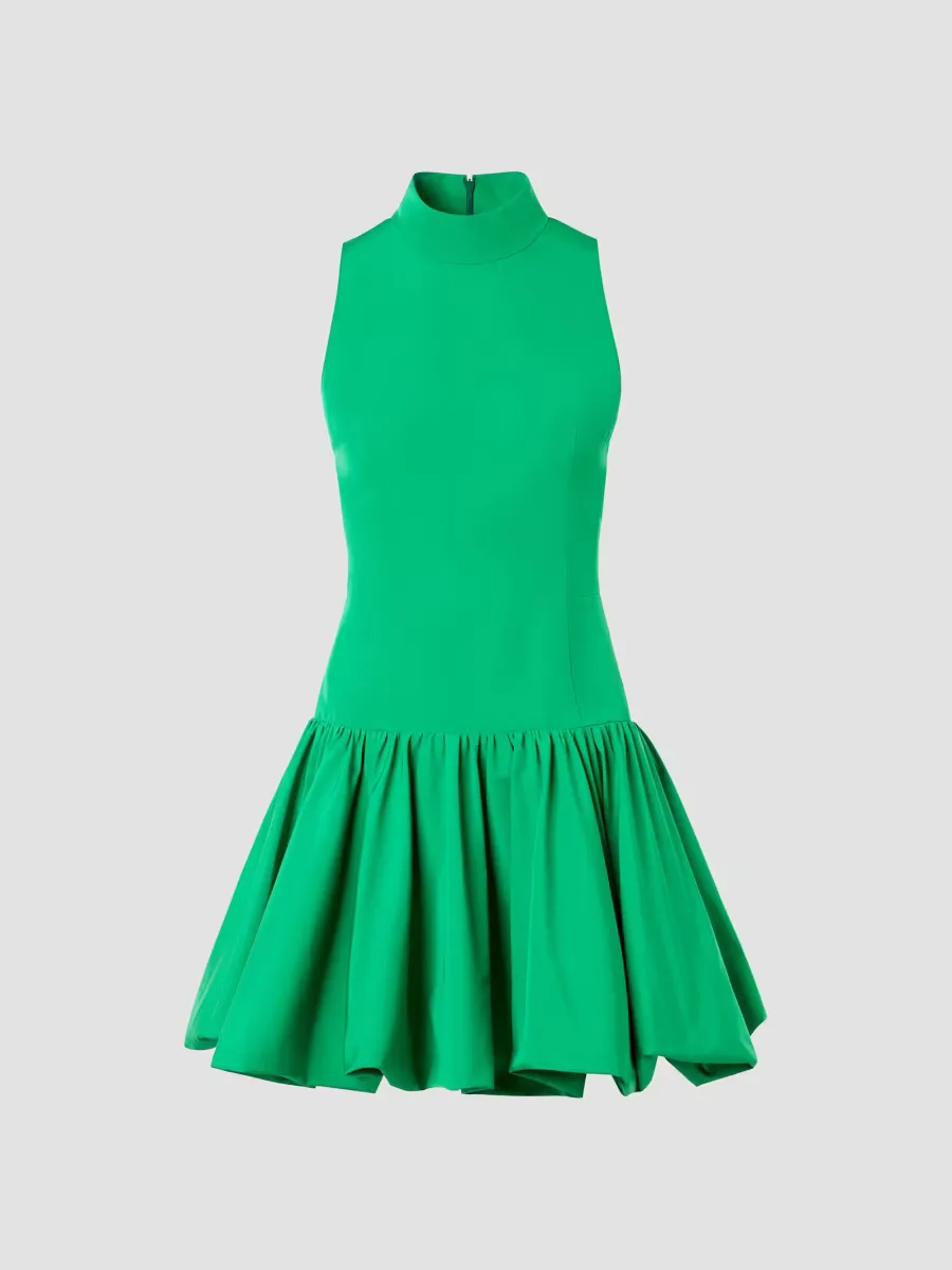 Techno Taffeta Gathered Flounce Minidress by Akris Punto