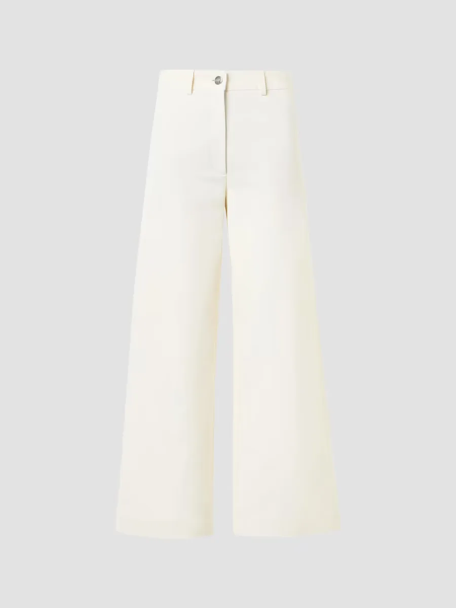 Finn Cotton-Linen Gabardine Wide-Leg Pants by Akris