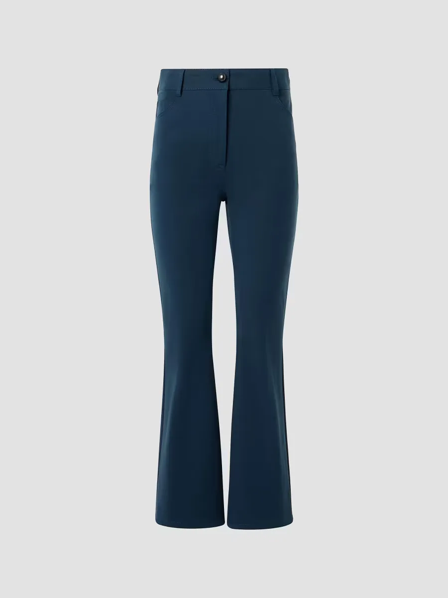 Cali Stretch-Cotton Bootcut Crop Pants by Akris Punto