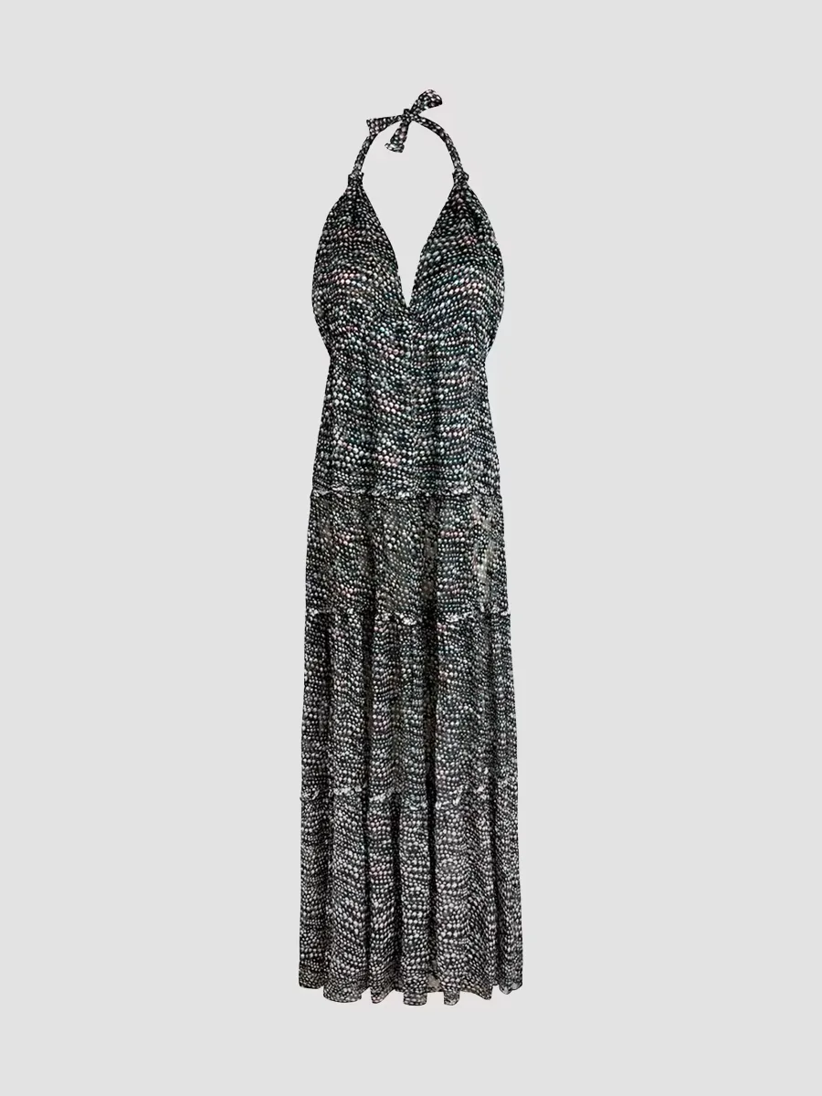 Pearl Metallic Silk-Blend Halterneck Maxi Dress by Vilebrequin