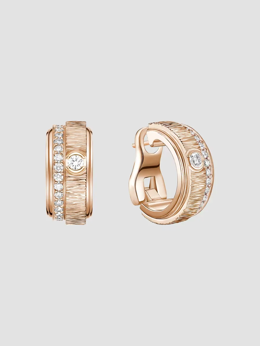 Possession 18K Rose Gold & 0.44 TCW Diamond Hoop Earrings by Piaget