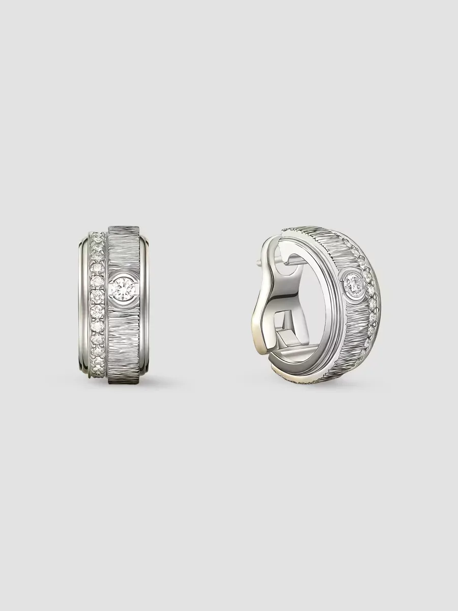 Possession 18K White Gold & 0.44 TCW Diamond Hoop Earrings