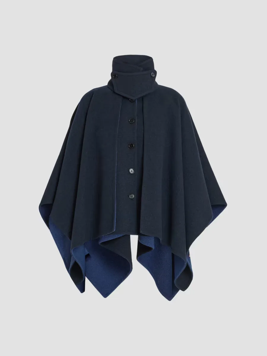 Stretch-Virgin Wool Cape Coat by Chloé