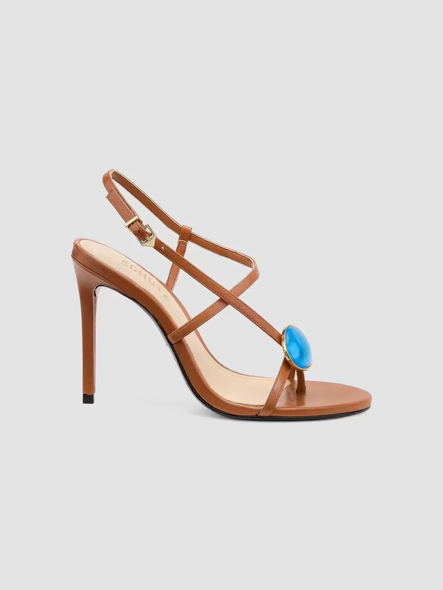Azure 100MM Leather Stiletto Sandals by SCHUTZ