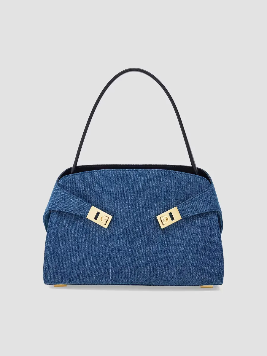 Hug Denim Shoulder Bag by Ferragamo