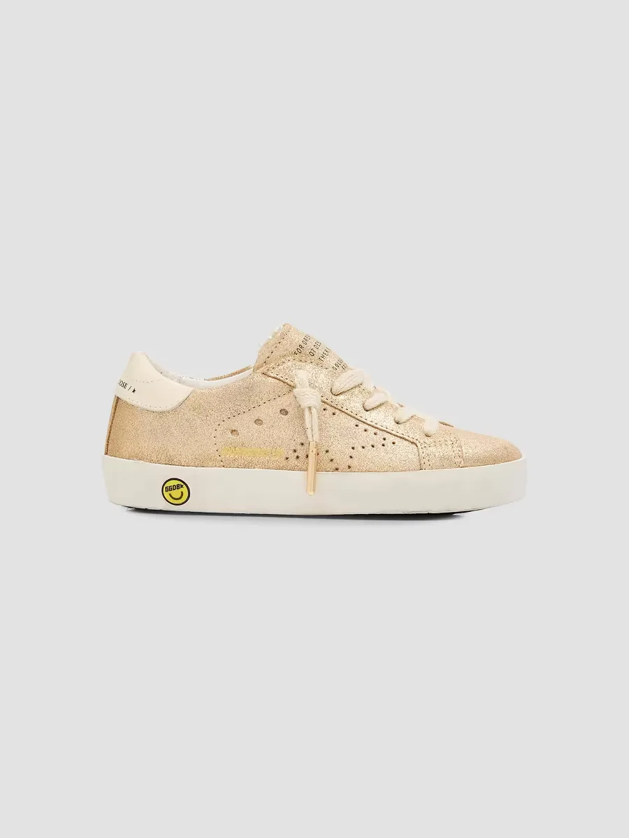 Super Star Metallic Leather Low Top Sneakers by Golden Goose