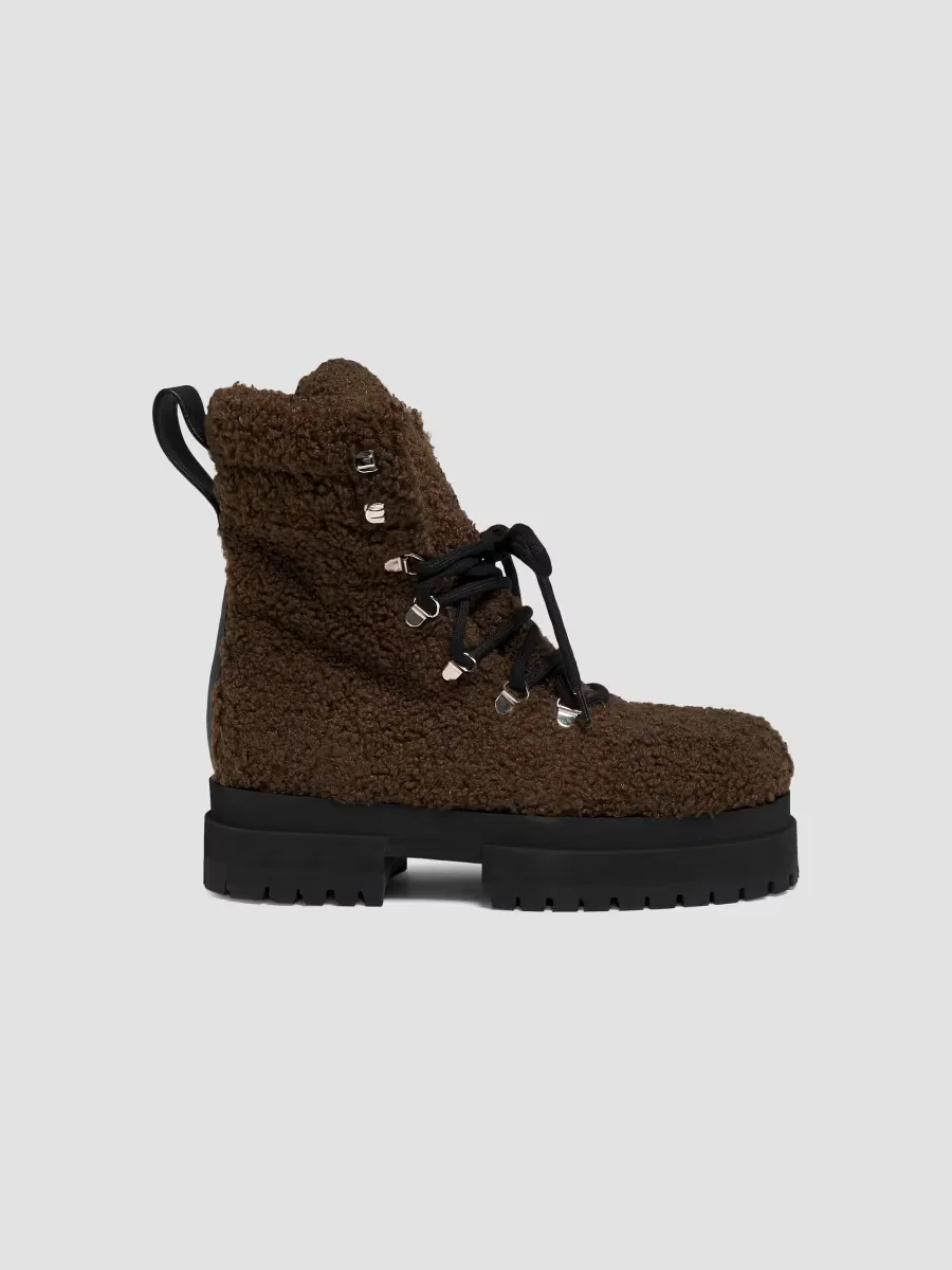 Acacia Teddy Lace-Up Hiking Boots by Maria Luca