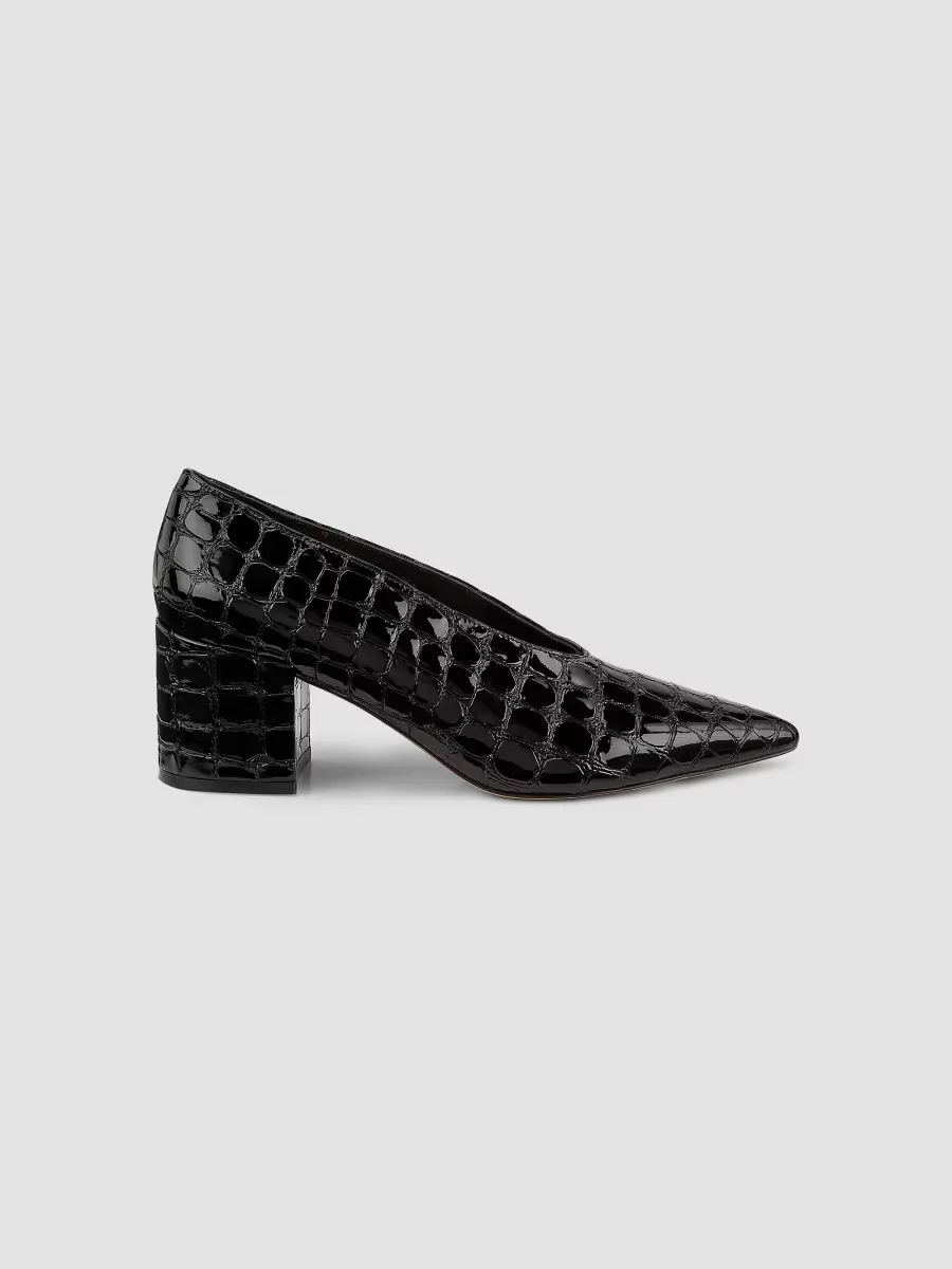 Polline 65MM Croc-Embossed Leather Pumps by Ulla Johnson