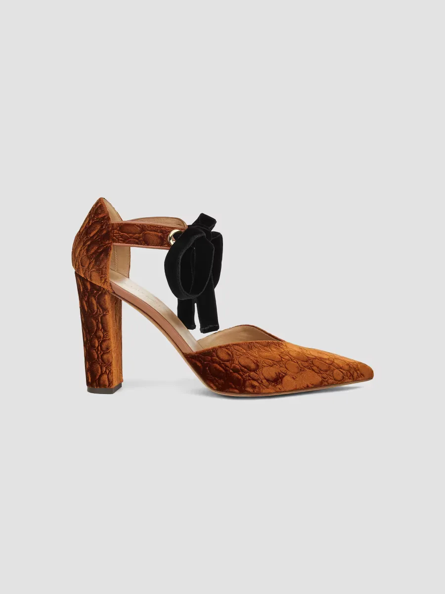 Corinna 85MM Bow Textured Pumps by Ulla Johnson