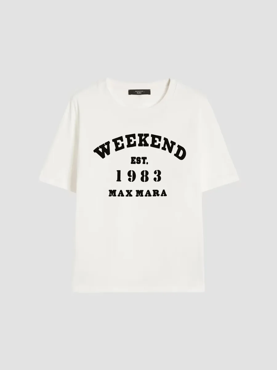 Cotton T-Shirt with Graphic Print by Max Mara
